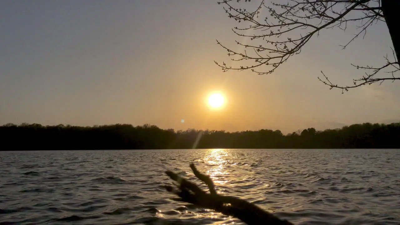 View of lake at sunset