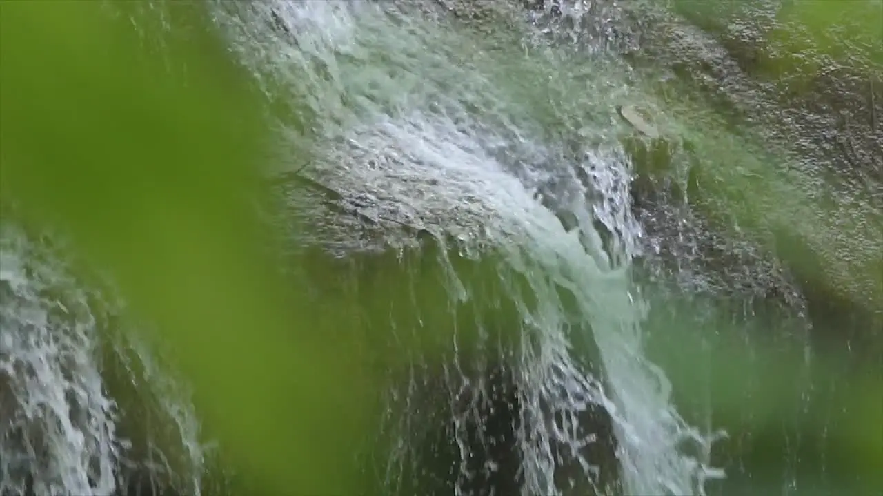 a small waterfall in slow motion