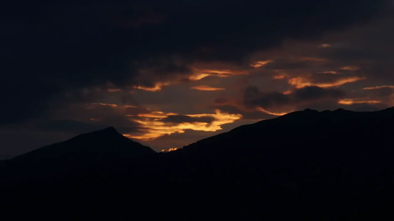 Dramatic orange and black sunset