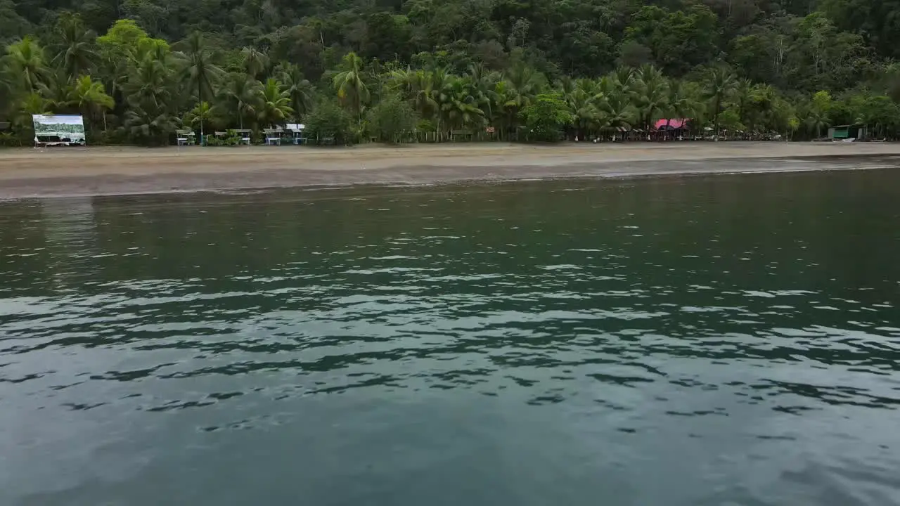 Drone shot of beach island Bahia Solano Colombia