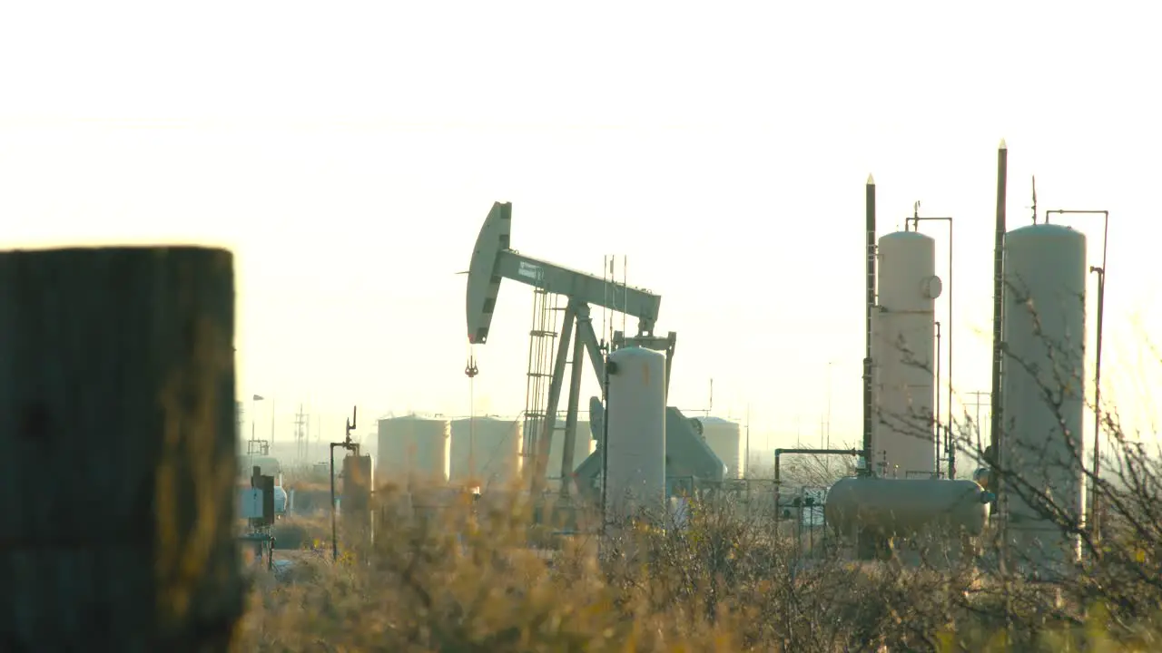 Oil well pumping in Pecos Texas