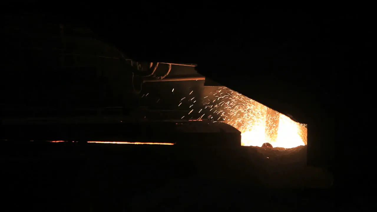 Metal sparks from hot metal Molten steel sparks Iron and steel industry