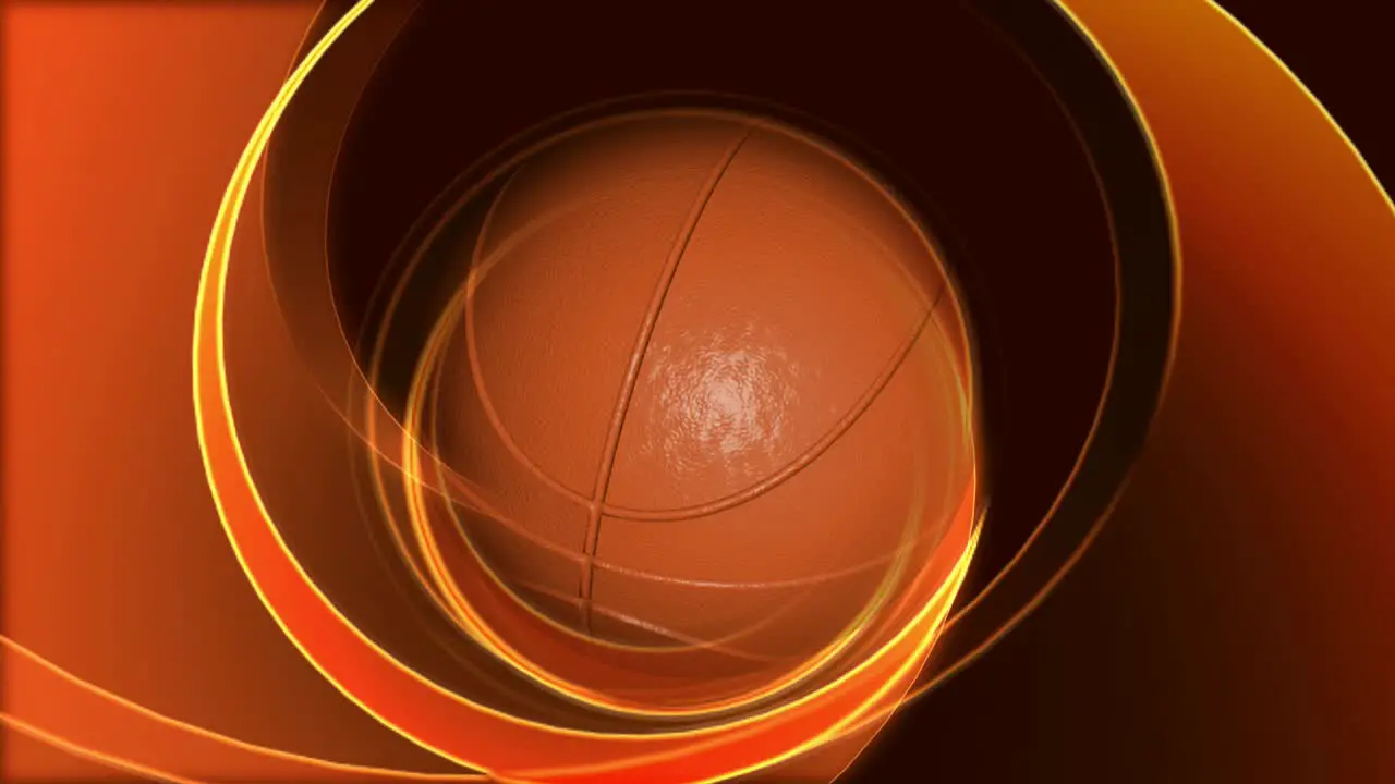 Spinning Basketball on Abstract Background