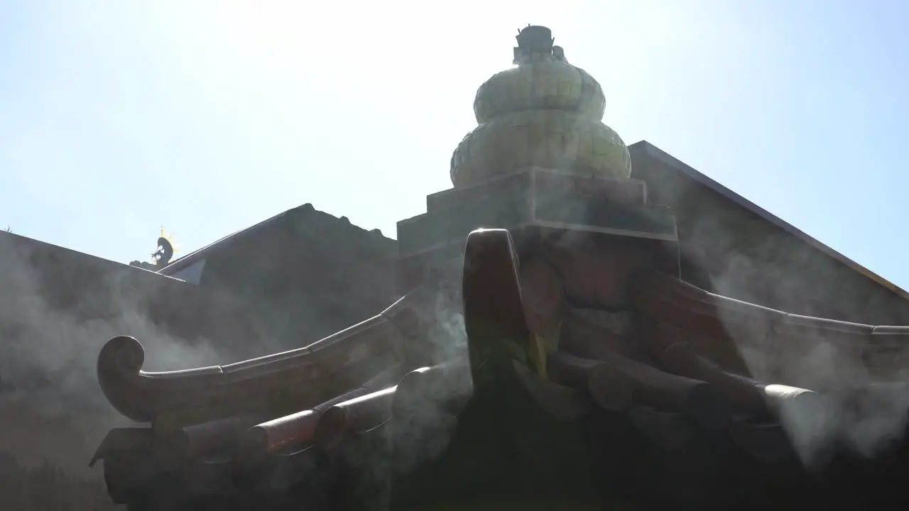 Smoke release from furnace at Pek Gong Cheng temple