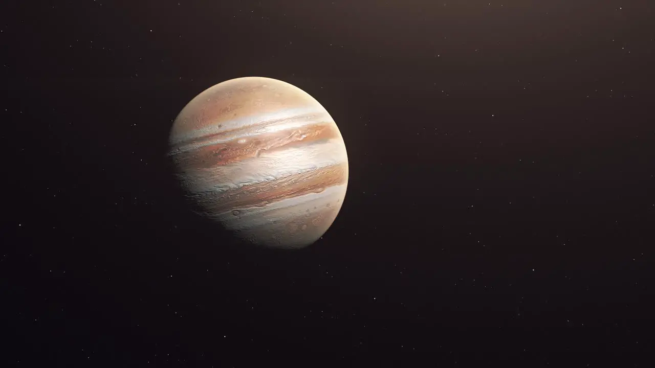 Rotating Planet Jupiter In Space animation