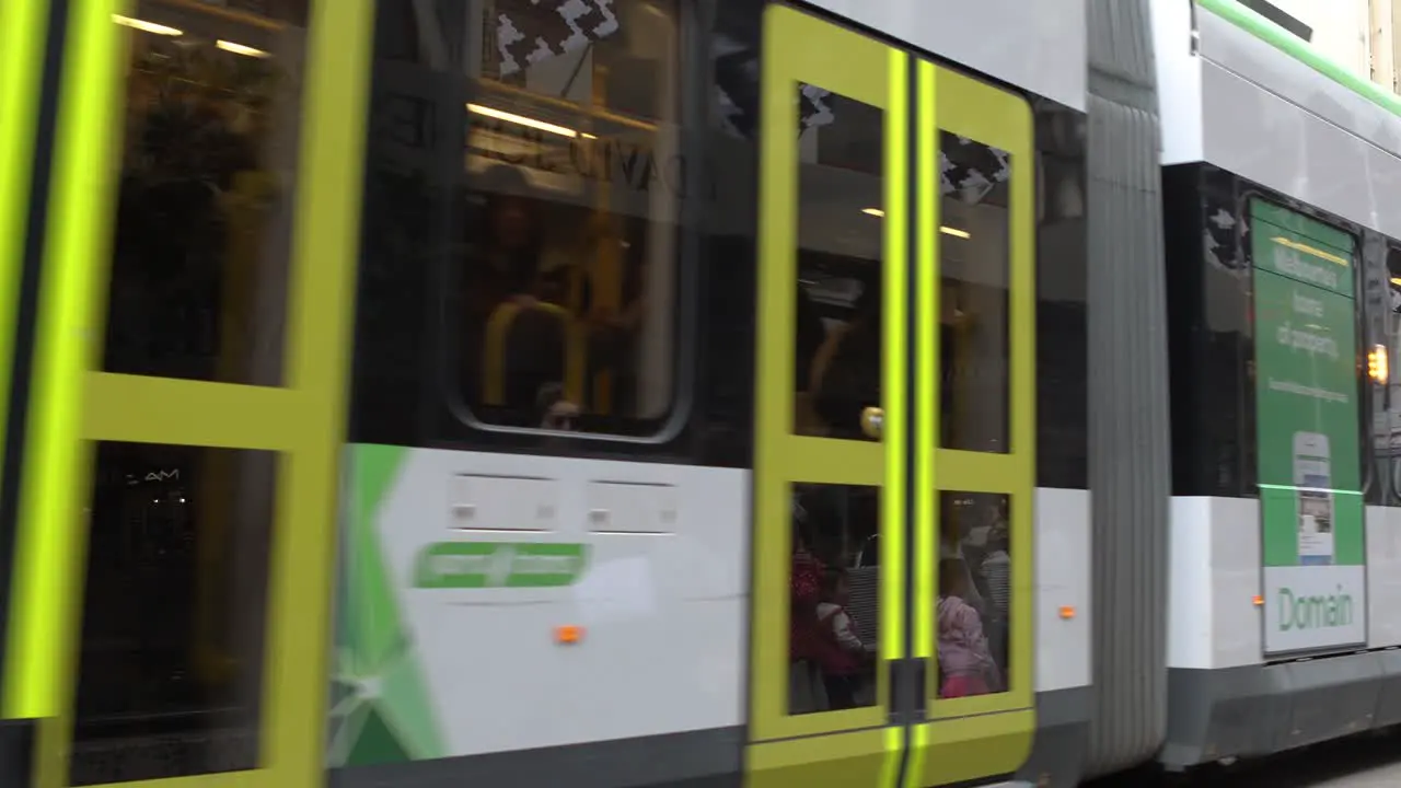 Tram on Bourke Street in Melbourne