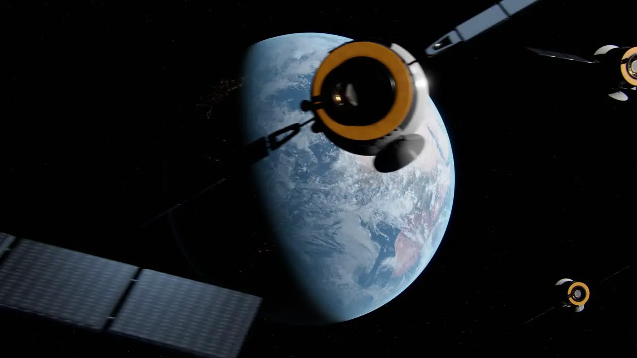 Moon to Earth Satellite Transition Animation