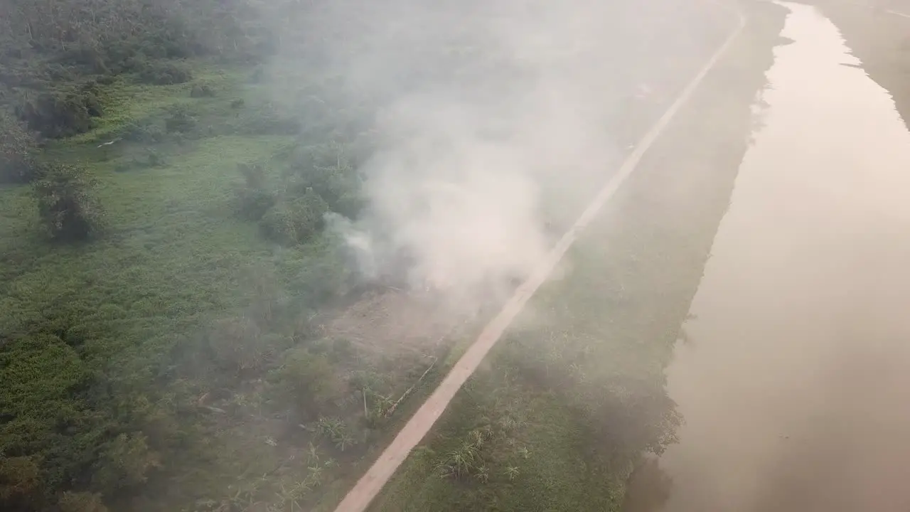 Open burning pollute the air at Malaysia Southeast Asia