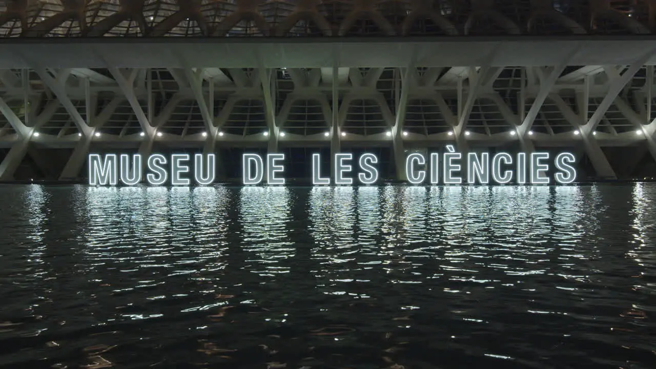 Night view of Museu de les Ciencies in Valencia