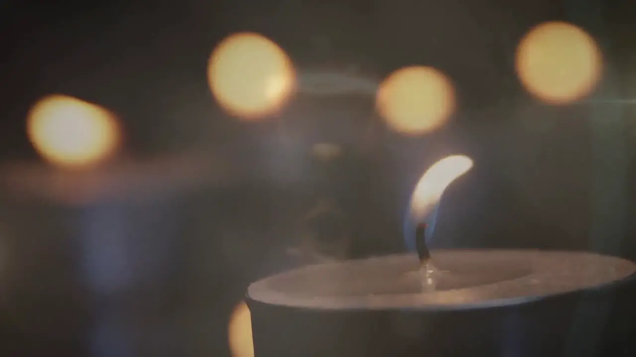 Animation of lights over flame of candle