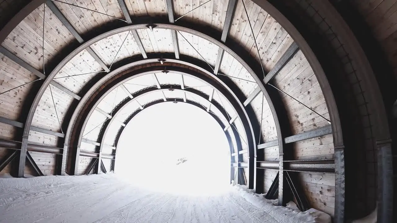 POV Skier Skiing Down Snow Mountain Slope Solden Austria Tunnel 2