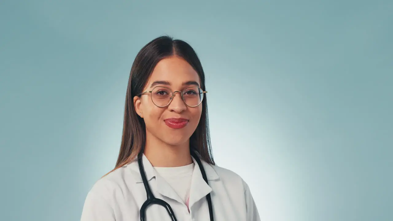 Portrait of doctor woman in studio