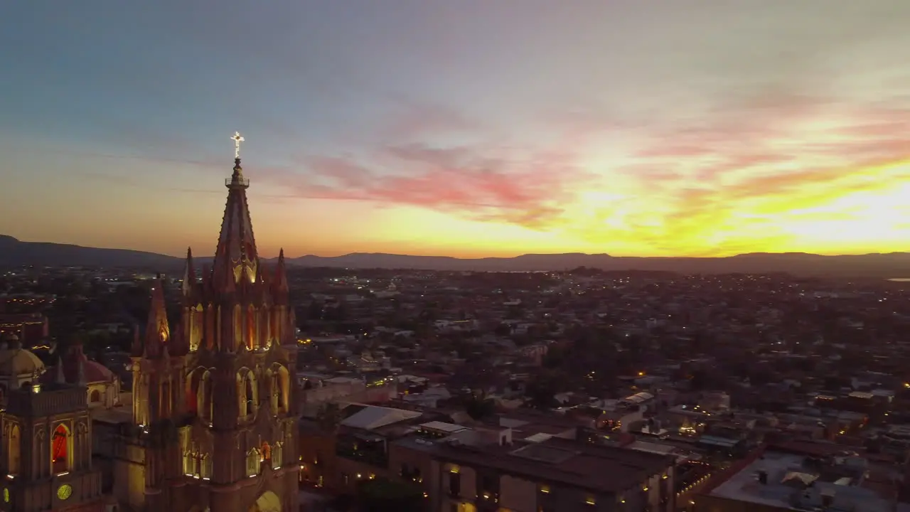 Intense Sunset Behind Parroquia de San Miguel