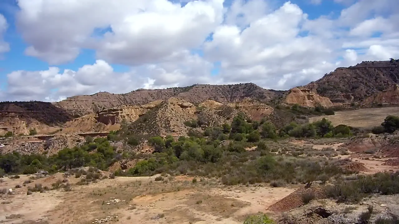 Time lapse panorama of a cliff in a desert environment