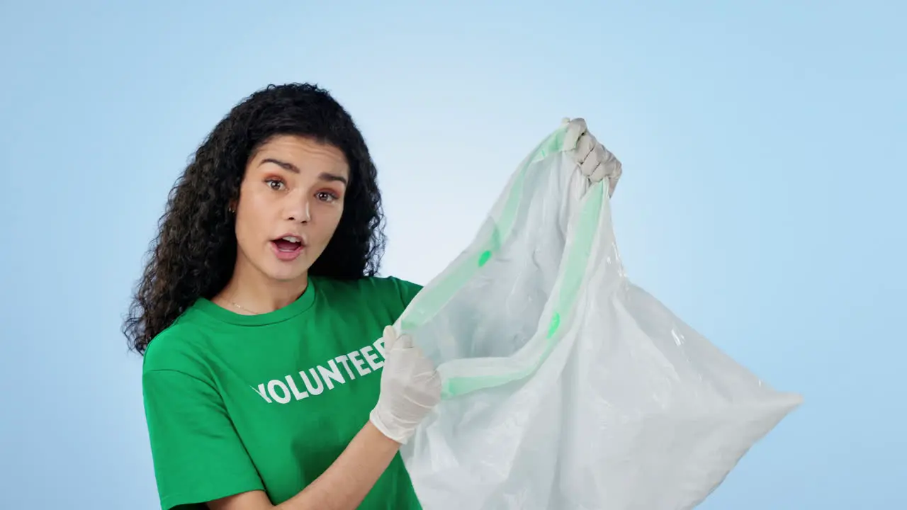 Woman volunteer and plastic for waste