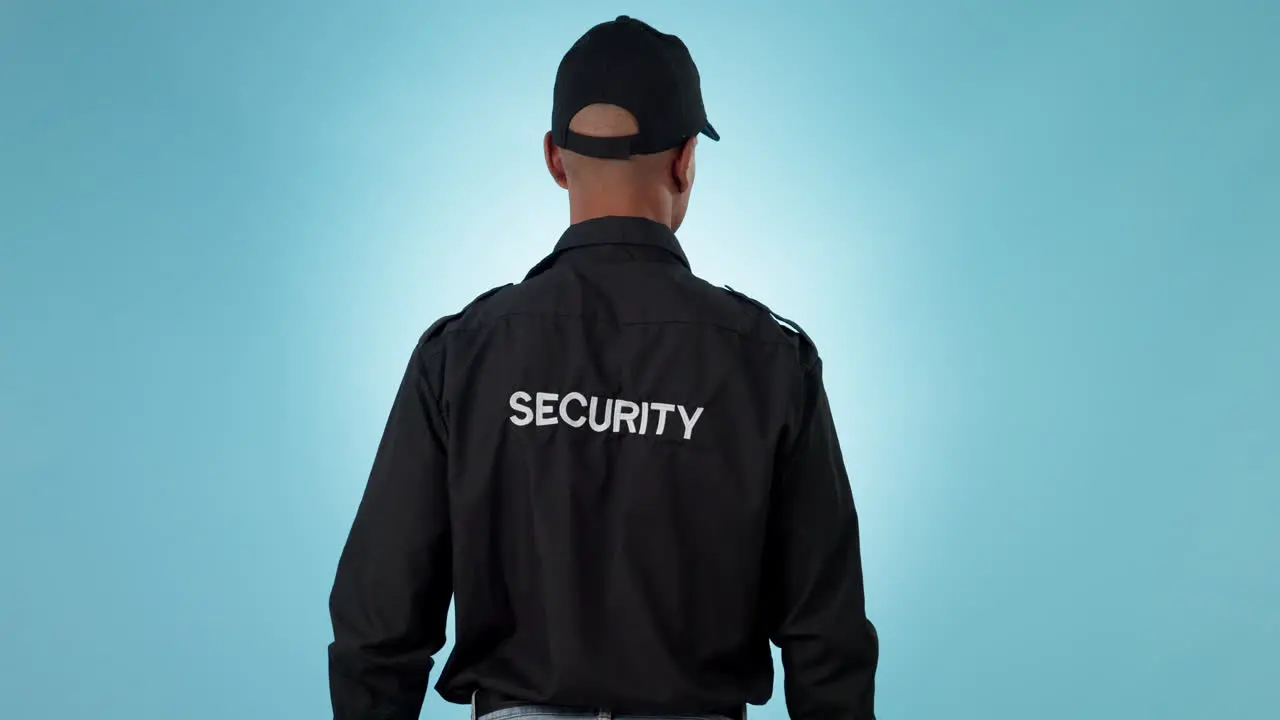 Security guard studio and back of person