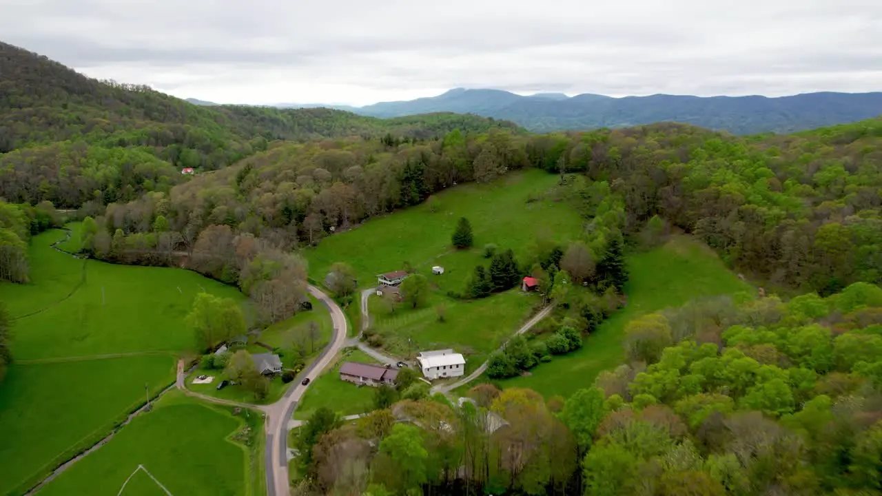 high above mountain ridge in spring near boone nc north carolina near matney nc north carolina