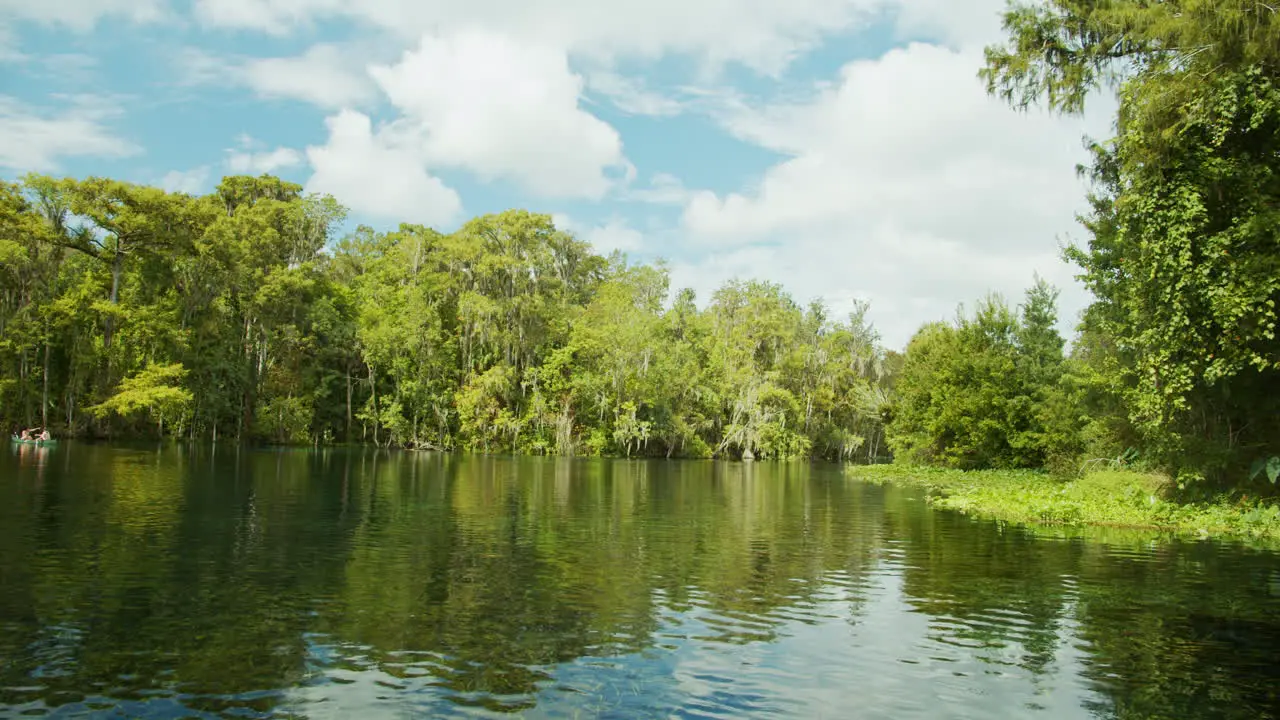 Sailing along the River at Silver Springs in Florida USA