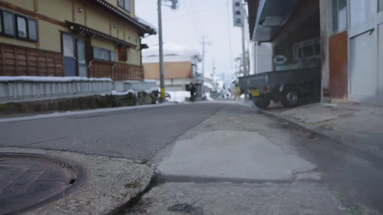 Geothermal Steam Escaping from Street of Shibu Onsen Nagano Japan