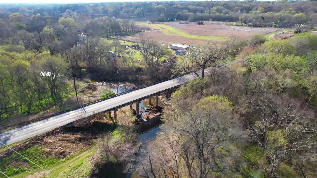 Aerial footage of Post Oak Creek in Sherman Texas