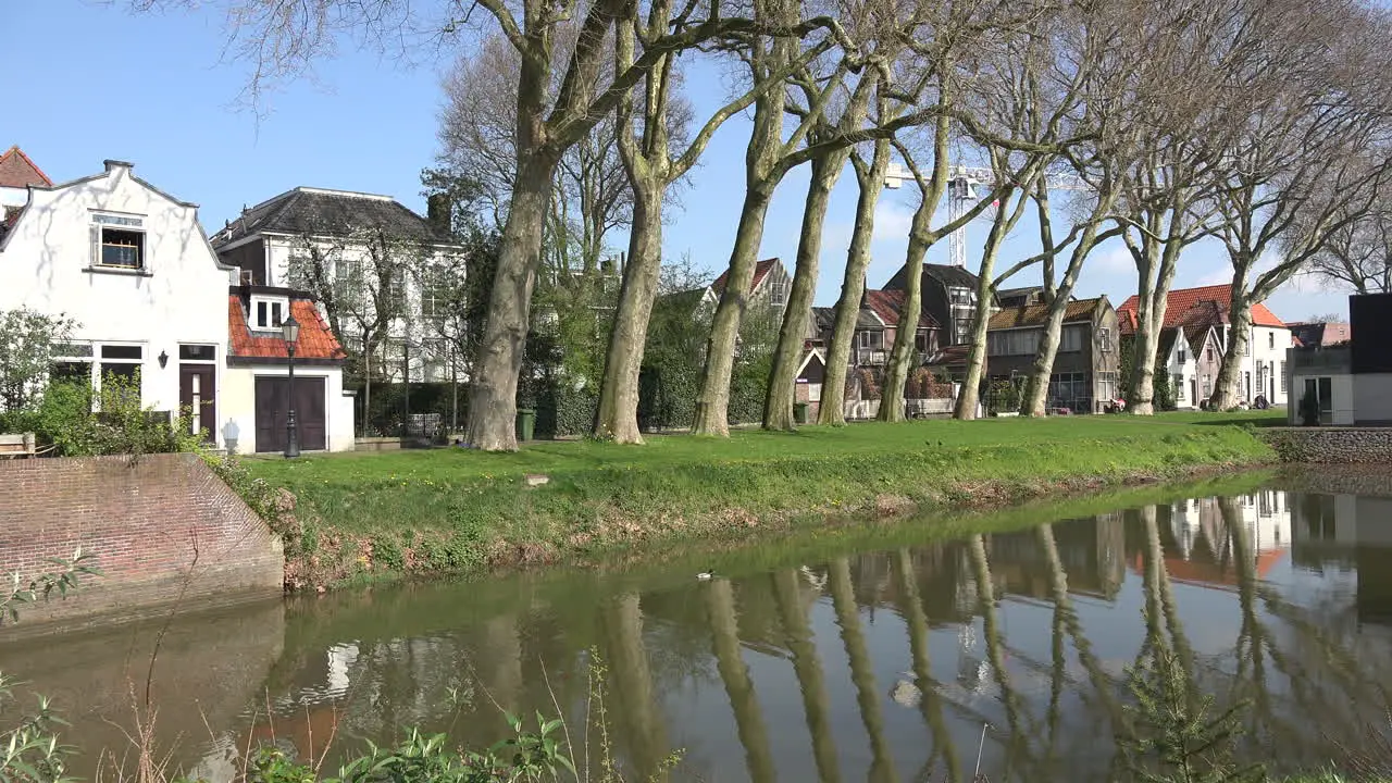 Netherlands Schoonhoven Reflections In Canal