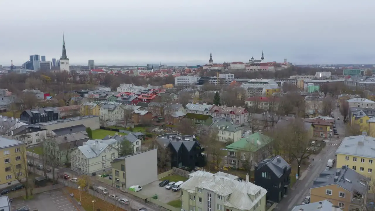 Beautiful drone moving back from Tallinn in the spring