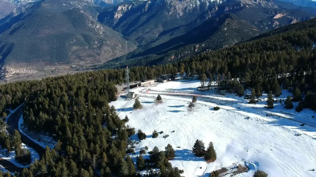 Aerial views of an empty ski station in Catalonia in covid times