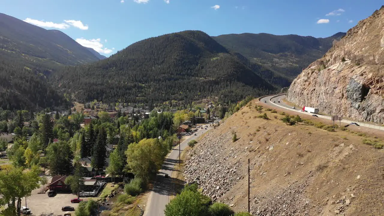 A pan along a mountain highway