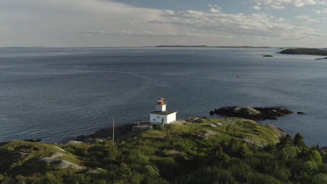 Orbit around lighthouse ocean in back ground