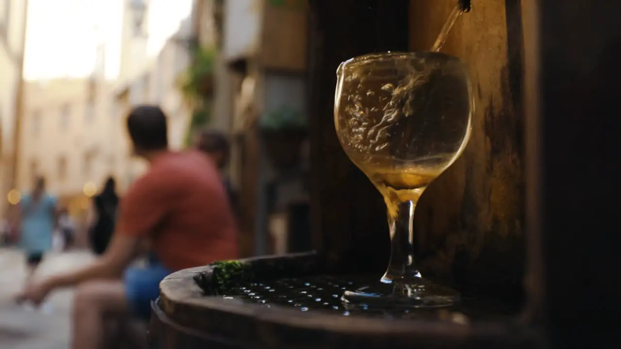 Drinking Fountain With Wine Glass In Florence Italy