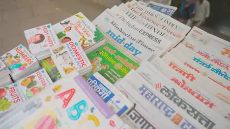 Close Up Of Newspaper Stall In Mumbai India 1