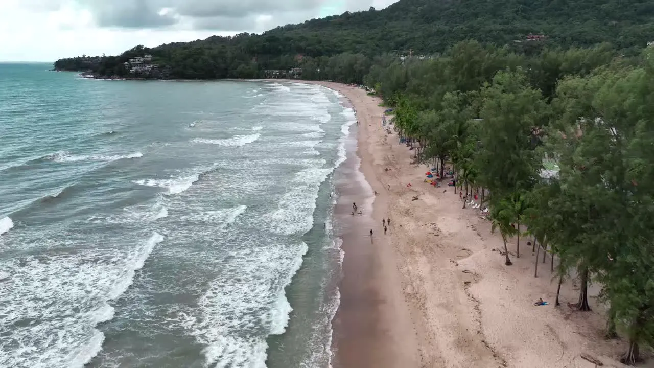 Drone shot of Patong beach in Phuket Thailand