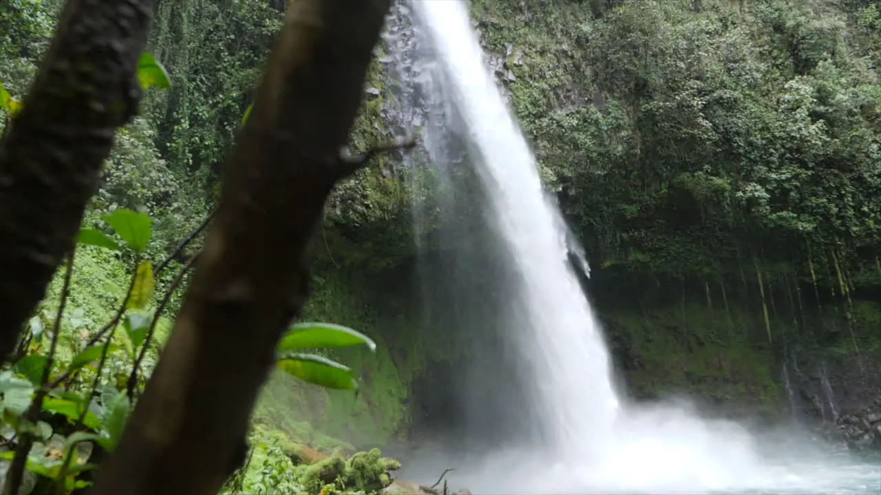 Pan shot of La Fortuna waterfall in Alajuela province Costa Rica