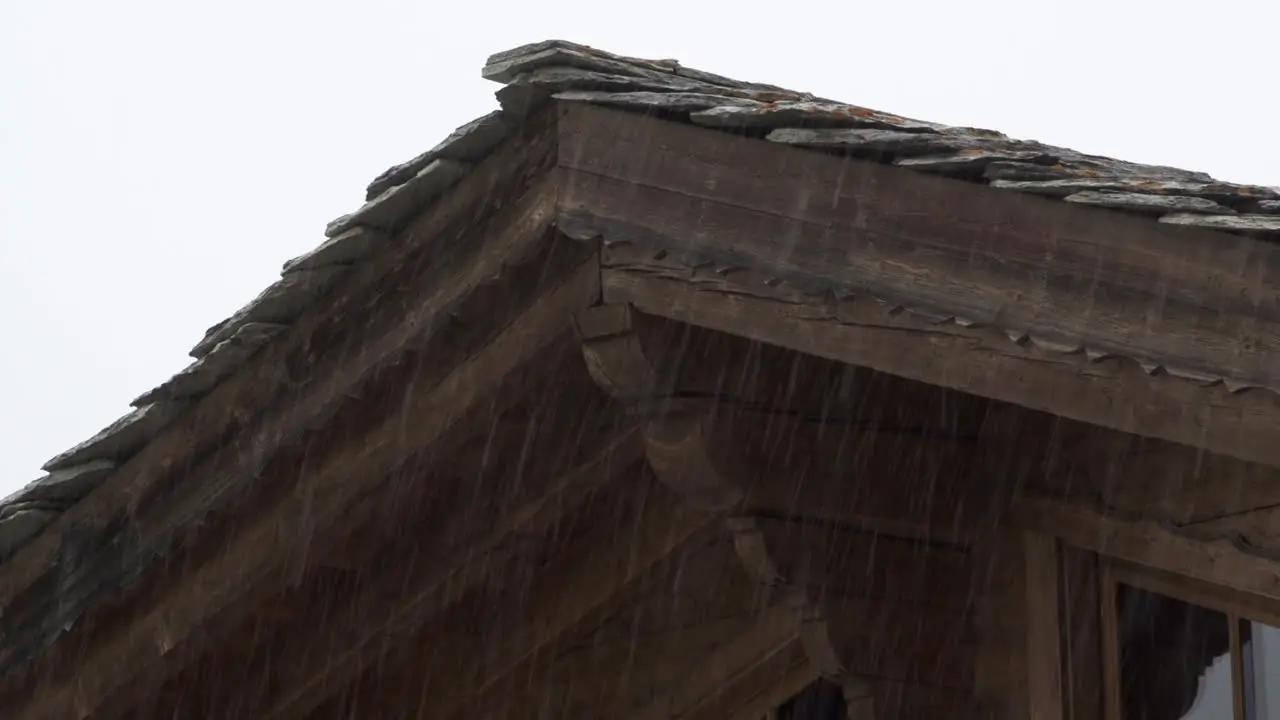 House Rooftops Blizzard Snowing in winter