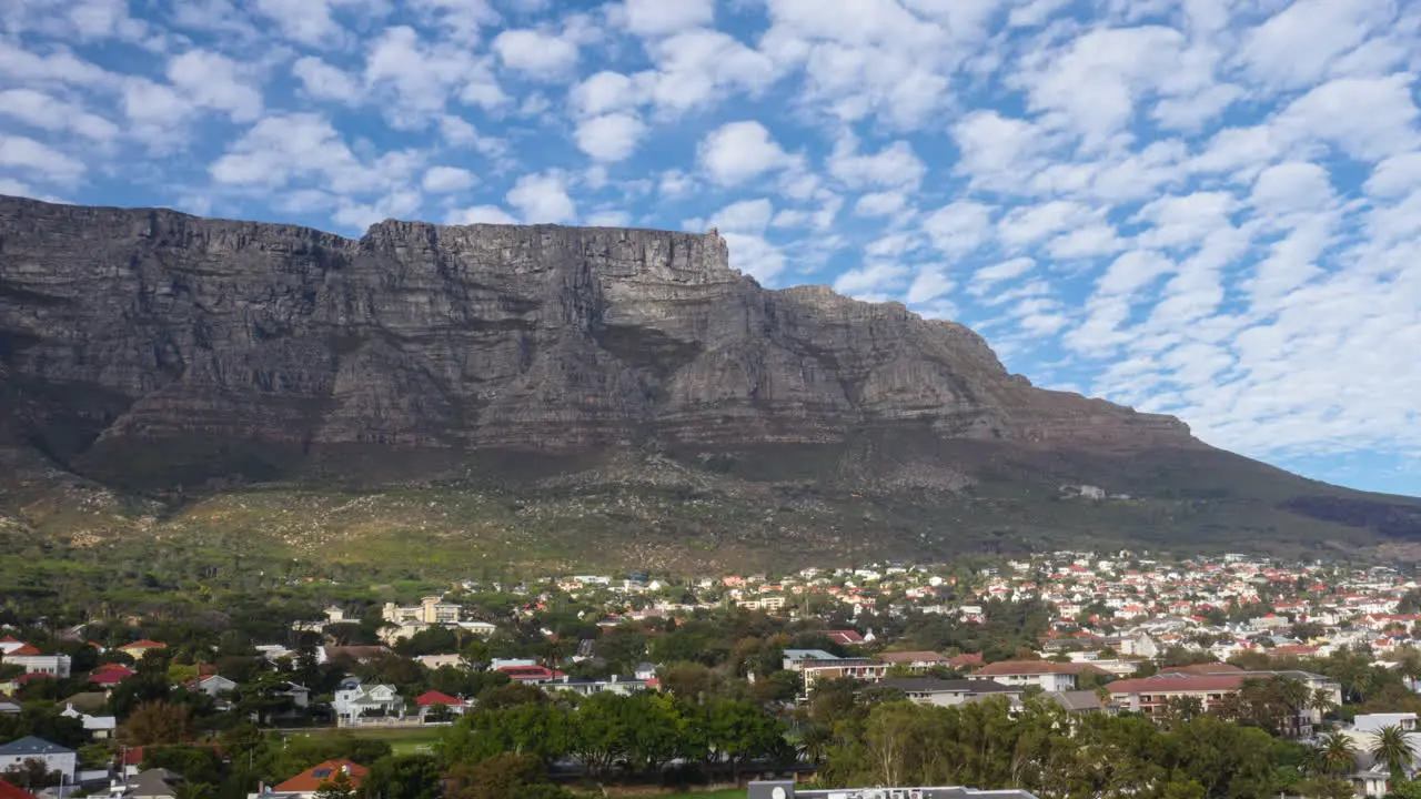 Drone Hyperlapse over Cape Town of Table Mountain