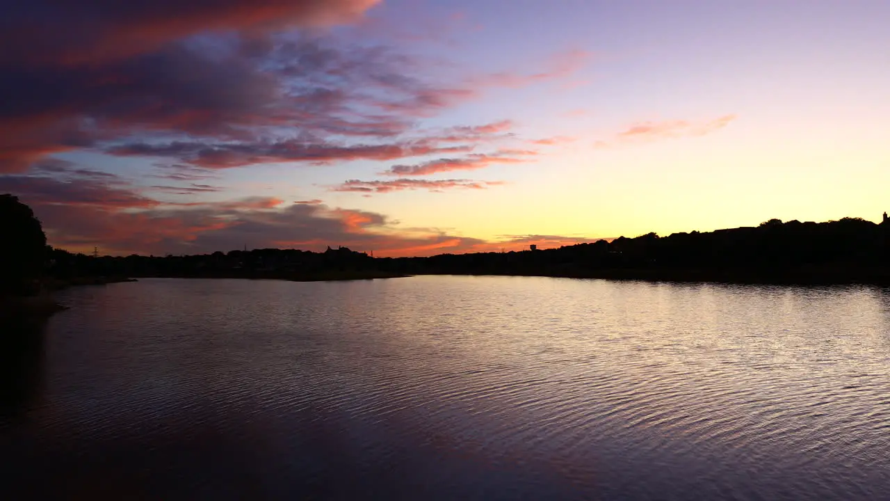 This is a video of a colorful sunset over lake Lewisville in Highland Village Texas