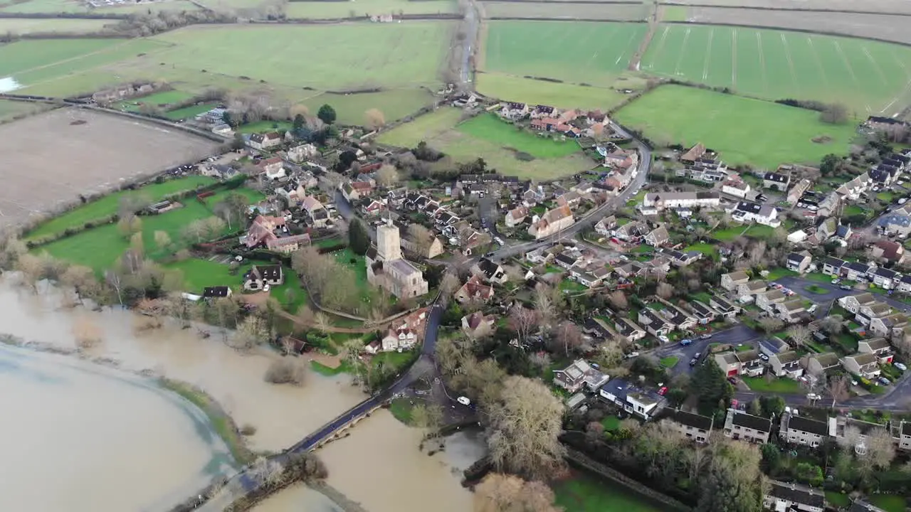 A flooded village in Bedfordshire on the flooded river ouse