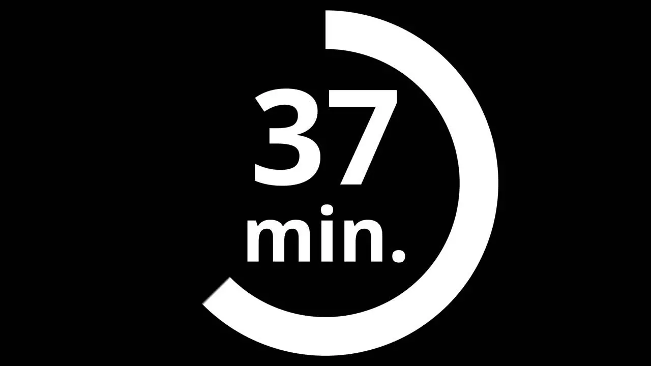 simple clean 60 minutes graphic animation timer clock with alpha