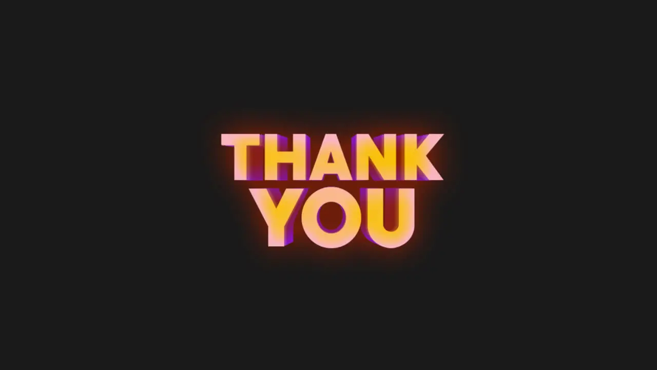 Thank you word animation motion graphic video on transparent background with alpha channel