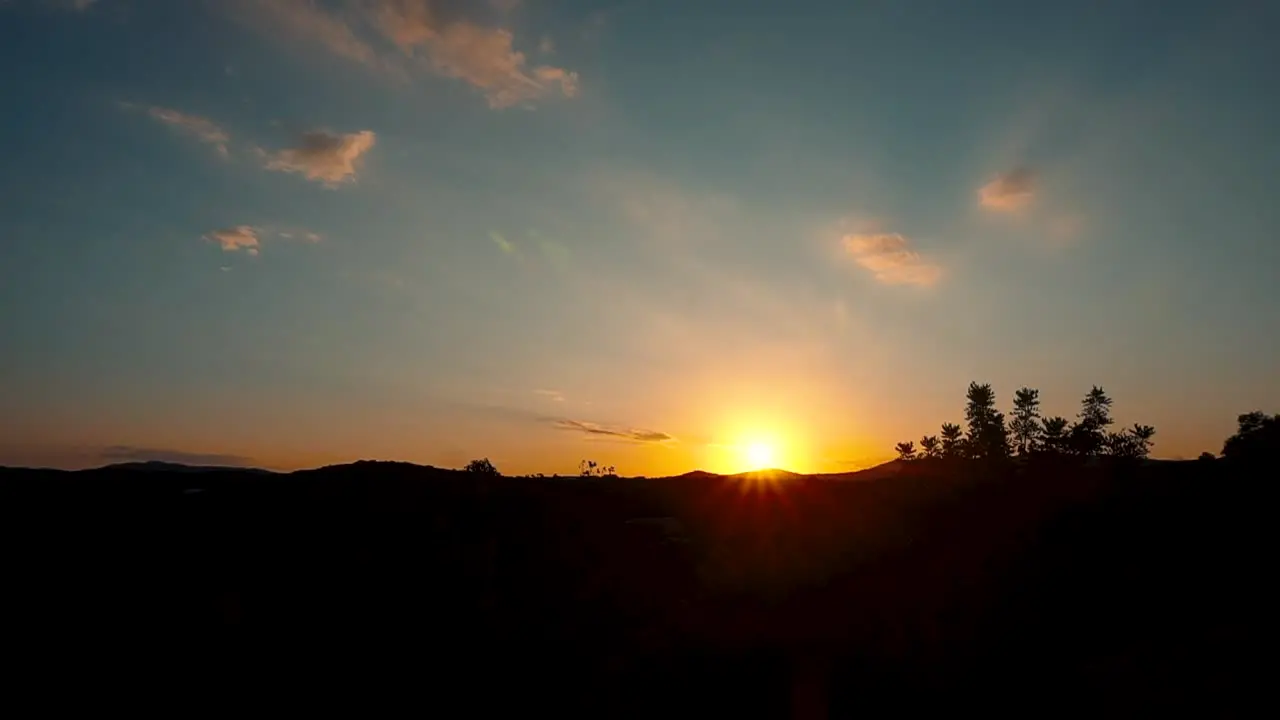 Golden Sunlight Over Mountains Near Village Countryside In Spain During Sunset