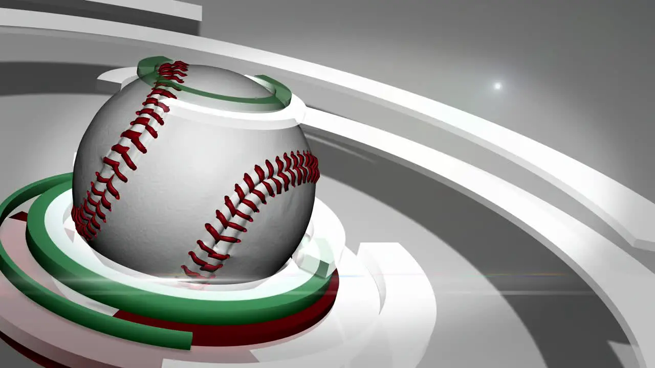 Spinning Baseball on News-Style Background