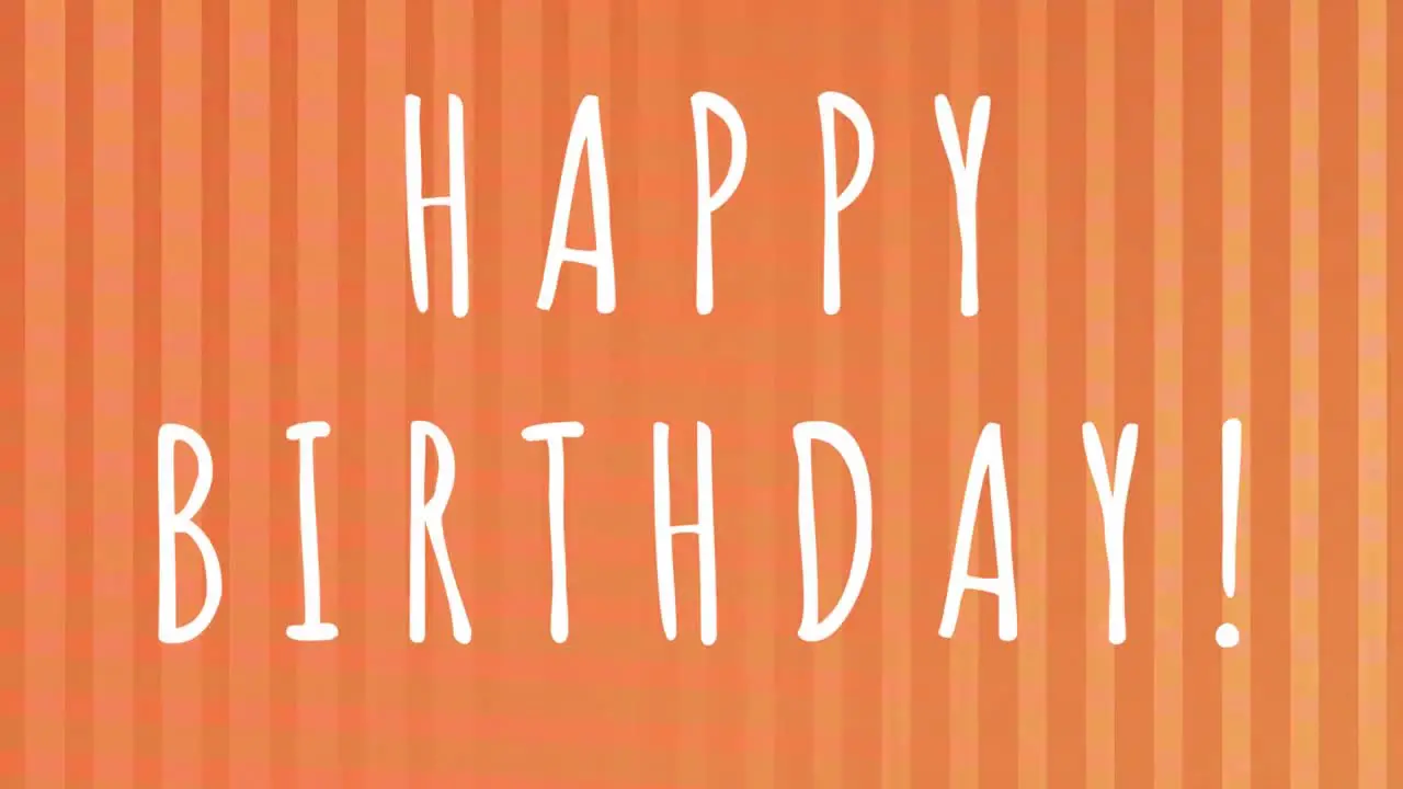 Happy birthday with striped background animated