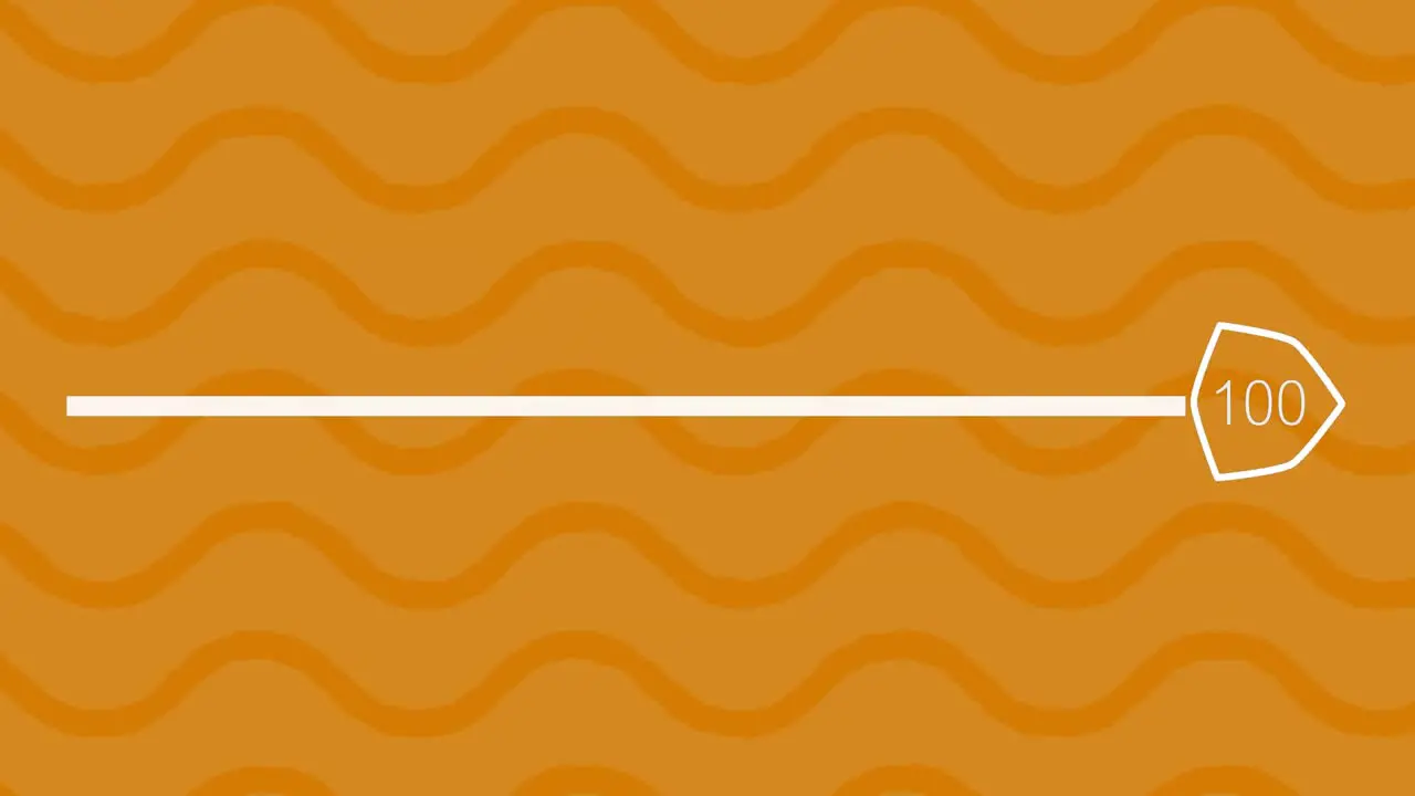 Animation of numbers and pattern moving on seamless loop on orange background