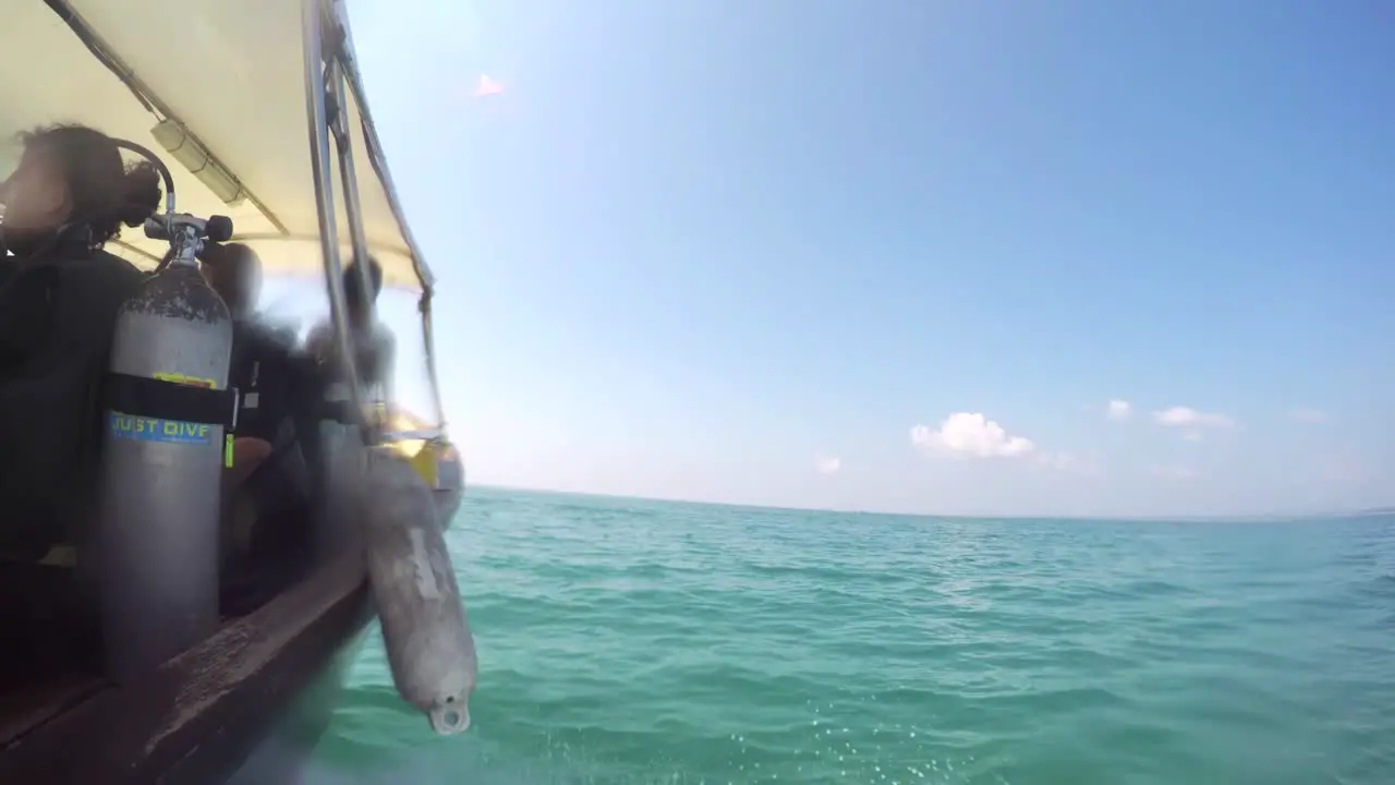 Boat Speeding Through Clear Water