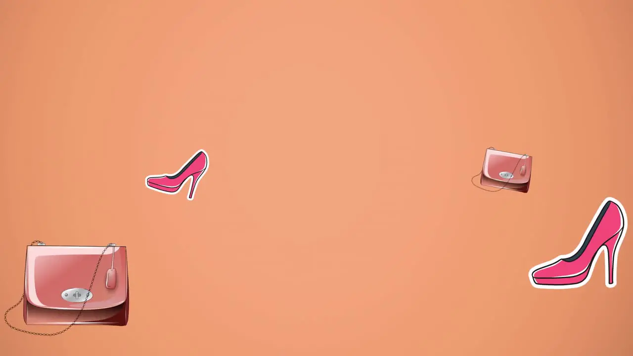 Animation of ootd text shoes and handbags on orange background