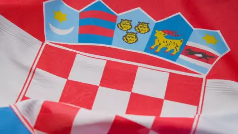 Close Up Studio Shot Of Croatian Flag Filling Frame