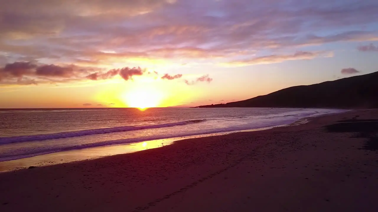 Beautiful aerial shot of the ocean at sunset or sunrise near Malibu California 1