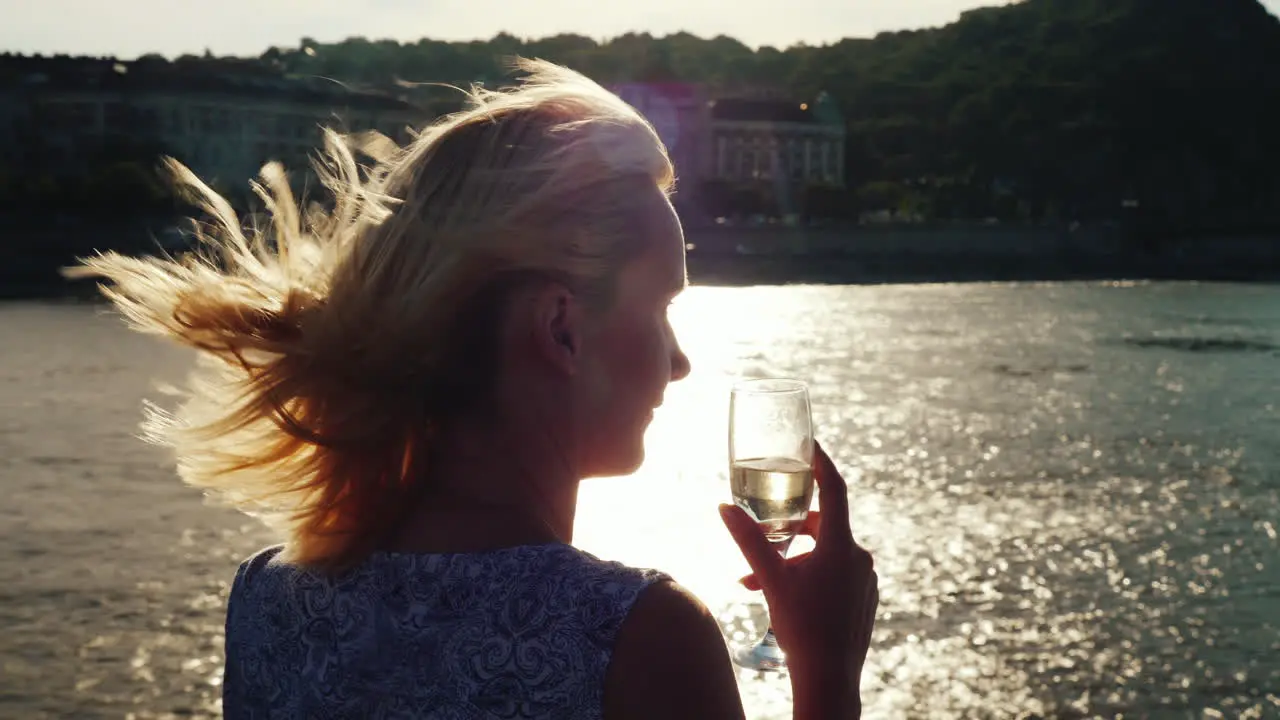 A Woman With Champagne On Board The Ship 1