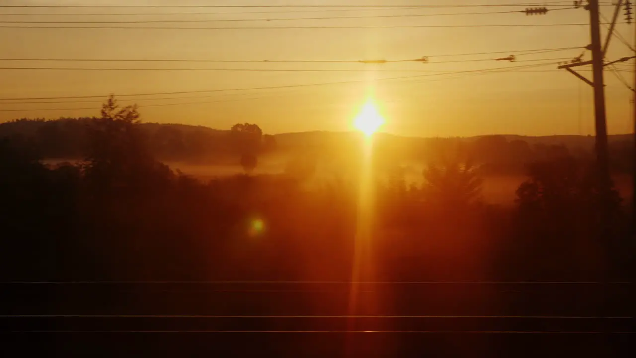 View From A Moving Train At Dawn