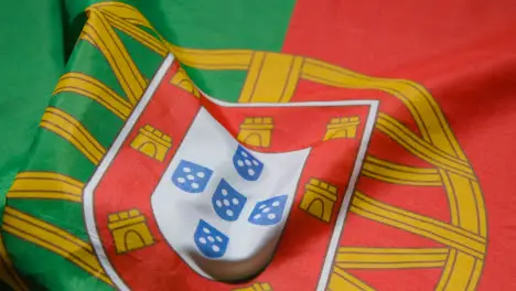 Close Up Studio Shot Of Portuguese Flag Filling Frame